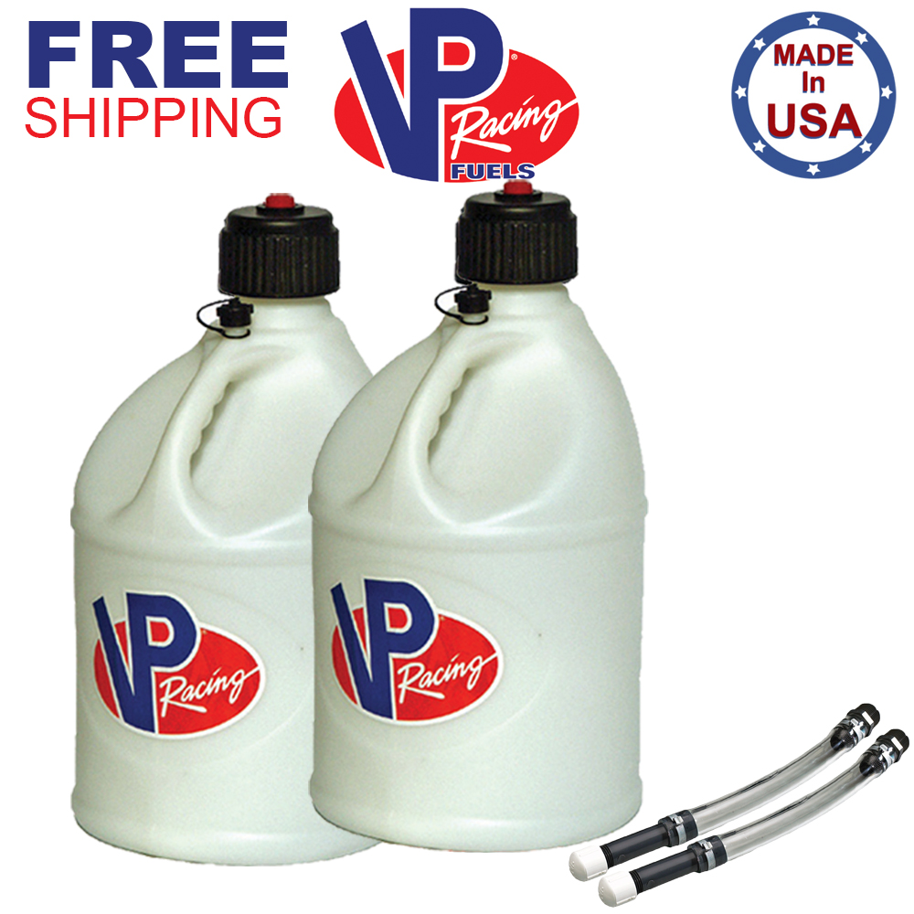 VP Racing 2 Pack White 5 Gallon Round Fuel Jug Gas Can + 2 ...